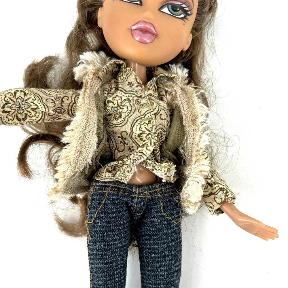 Bratz Style It Yasmin Doll First Edition Gold Denim Outfit + Brush & Top Vintage